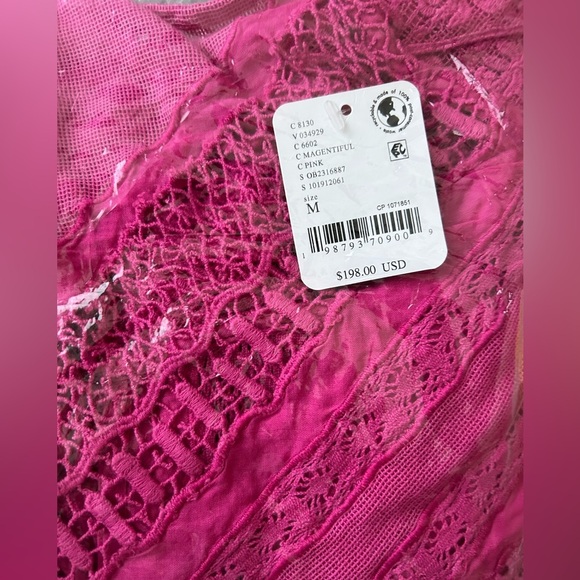 NWT free people Eleanor’s magentiful Barbie pink skirt set sz medium bandana top - Picture 4 of 4